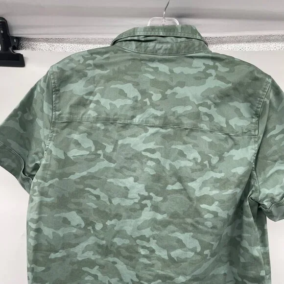 Vineyard Vines Womens Camouflage Shirt Dress Short Sleeve Green Size 6 New - Picture 6 of 9